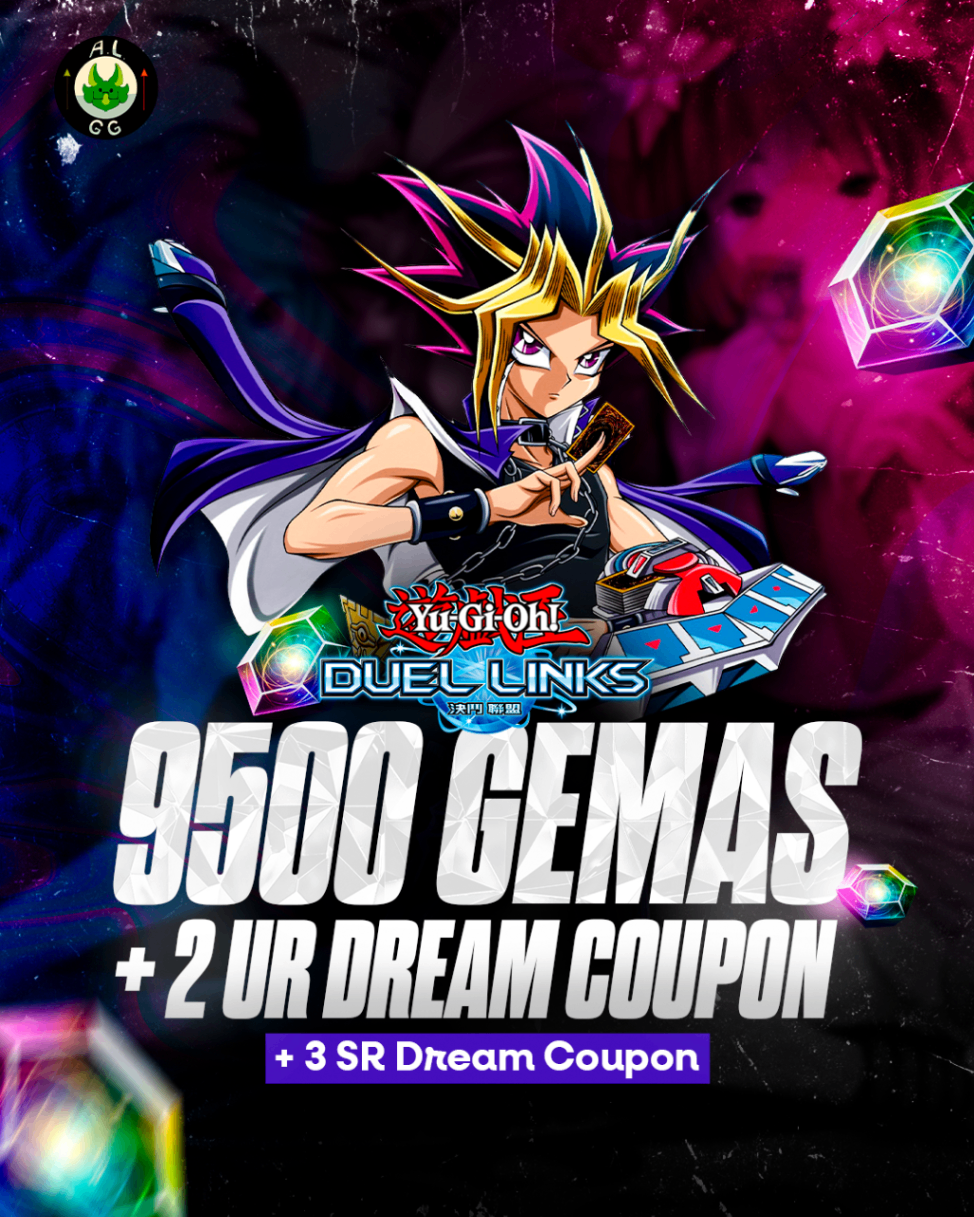 Conta Yu-Gi-Oh! Duel Links - 9.500+ Gemas + 2 UR Dream Coupon + 3 SR Dream Coupon