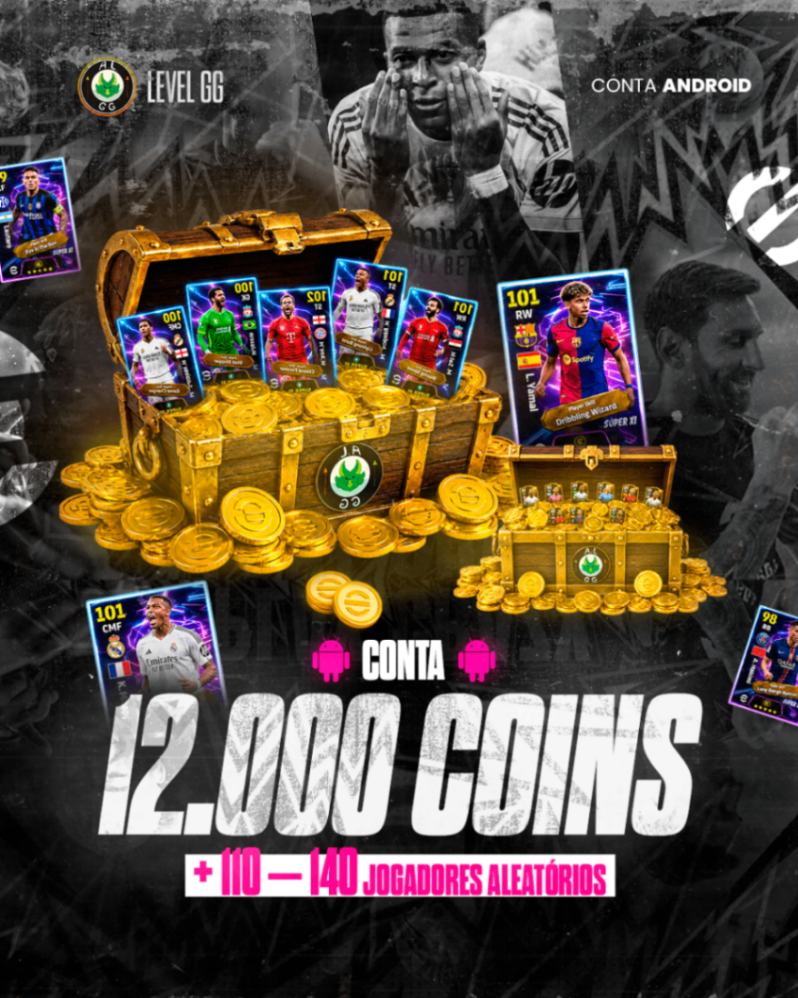 [ANDROID] CONTA 12.000 COINS + 110 – 140 JOGADORES ALEATÓRIOS